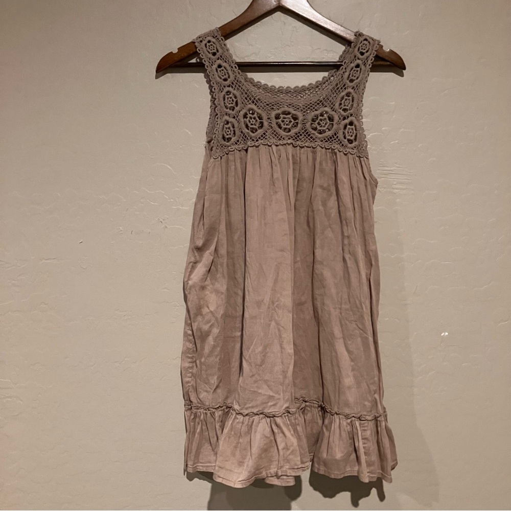 ONLY Limitless Beige Brown Dress with Lace Detail Size Small - Picture 7 of 13